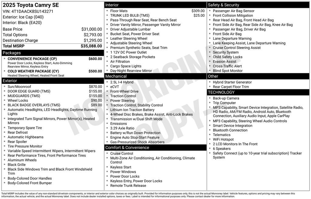 Used 2025 Toyota Camry SE w/ Convenience Package FWD image 28
