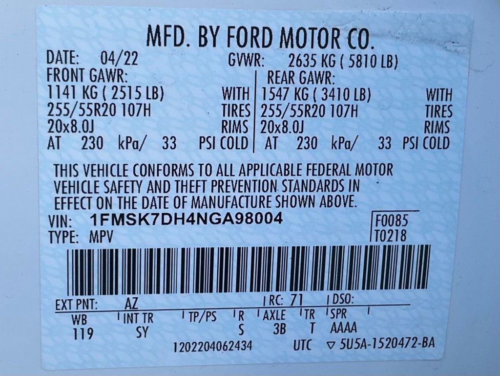 Certified 2022 Ford Explorer XLT w/ Equipment Group 202A image 75
