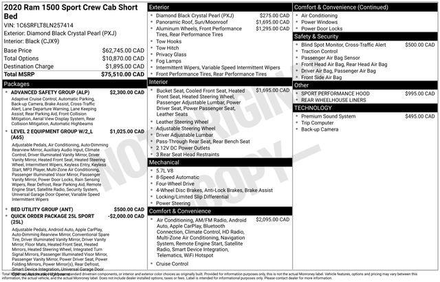 Used 2020 RAM 1500 Sport w/ Advanced Safety Group AWD/4WD image 4