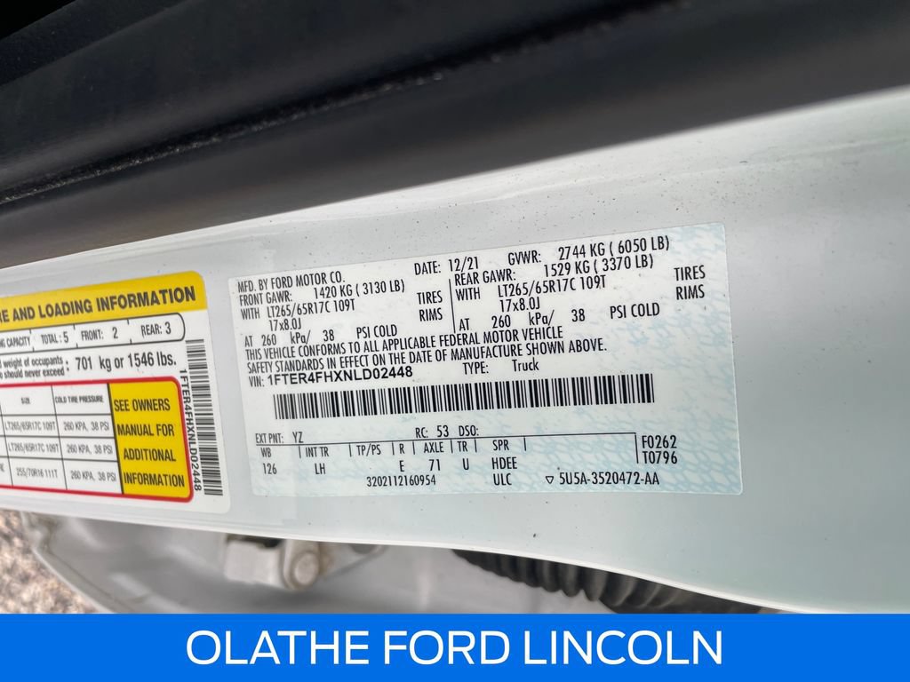 Certified 2022 Ford Ranger XL w/ Equipment Group 101A High AWD/4WD image 24