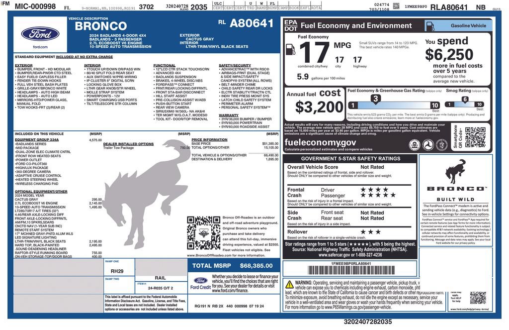 Certified 2024 Ford Bronco Badlands AWD/4WD image 5