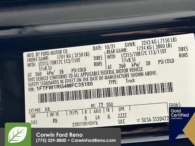 Certified 2021 Ford F150 Raptor w/ Equipment Group 801A High AWD/4WD image 38