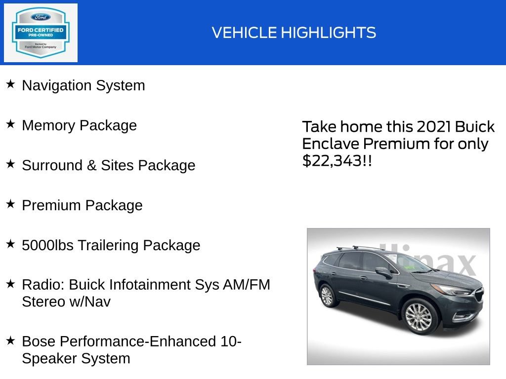 Used 2021 Buick Enclave Premium w/ Surround and Sites Package image 18