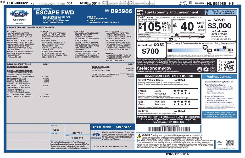 Certified 2022 Ford Escape SEL w/ Technology Package image 35
