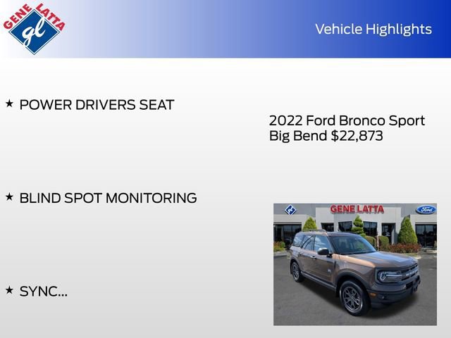 Certified 2022 Ford Bronco Sport Big Bend w/ Convenience Package image 33