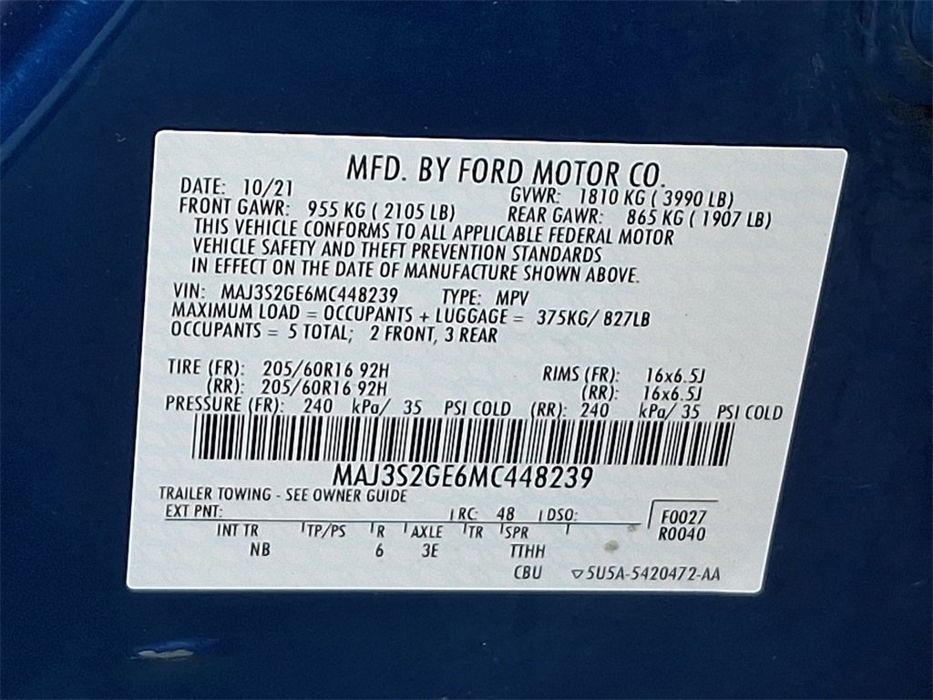 Certified 2021 Ford EcoSport SE w/ SE Convenience Package image 29