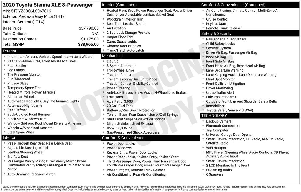 Used 2020 Toyota Sienna XLE FWD image 51
