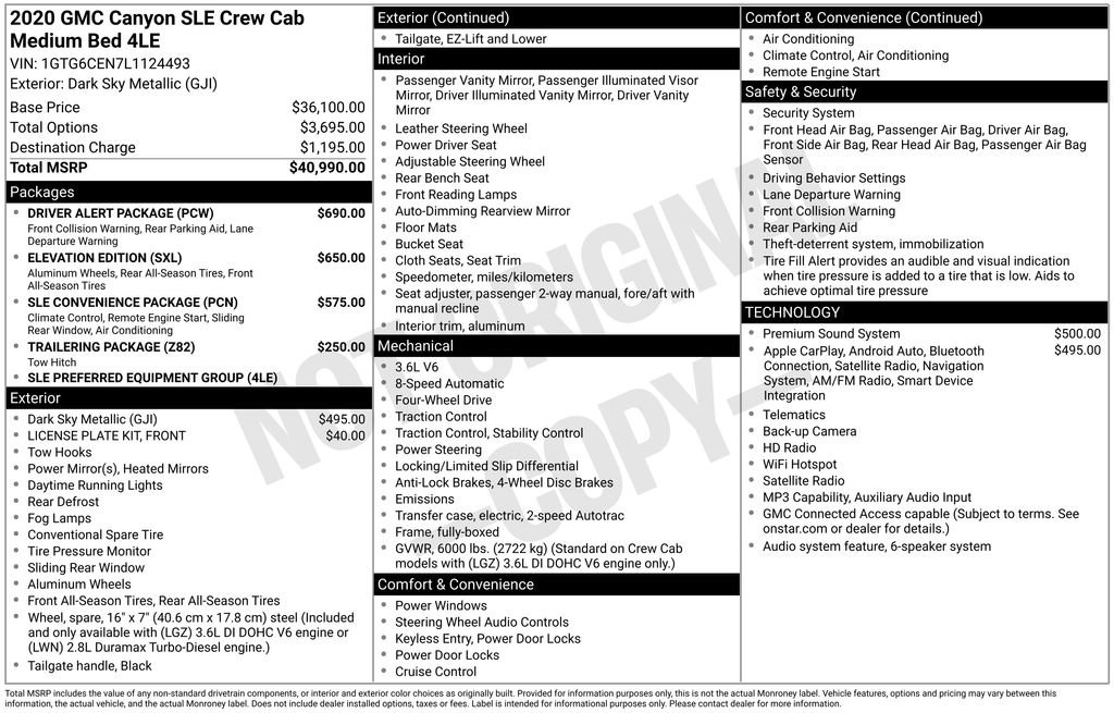 Used 2020 GMC Canyon SLE w/ Driver Alert Package AWD/4WD video 2