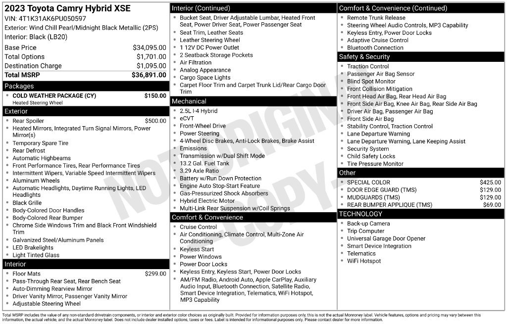 Used 2023 Toyota Camry XSE w/ Cold Weather Package FWD image 32