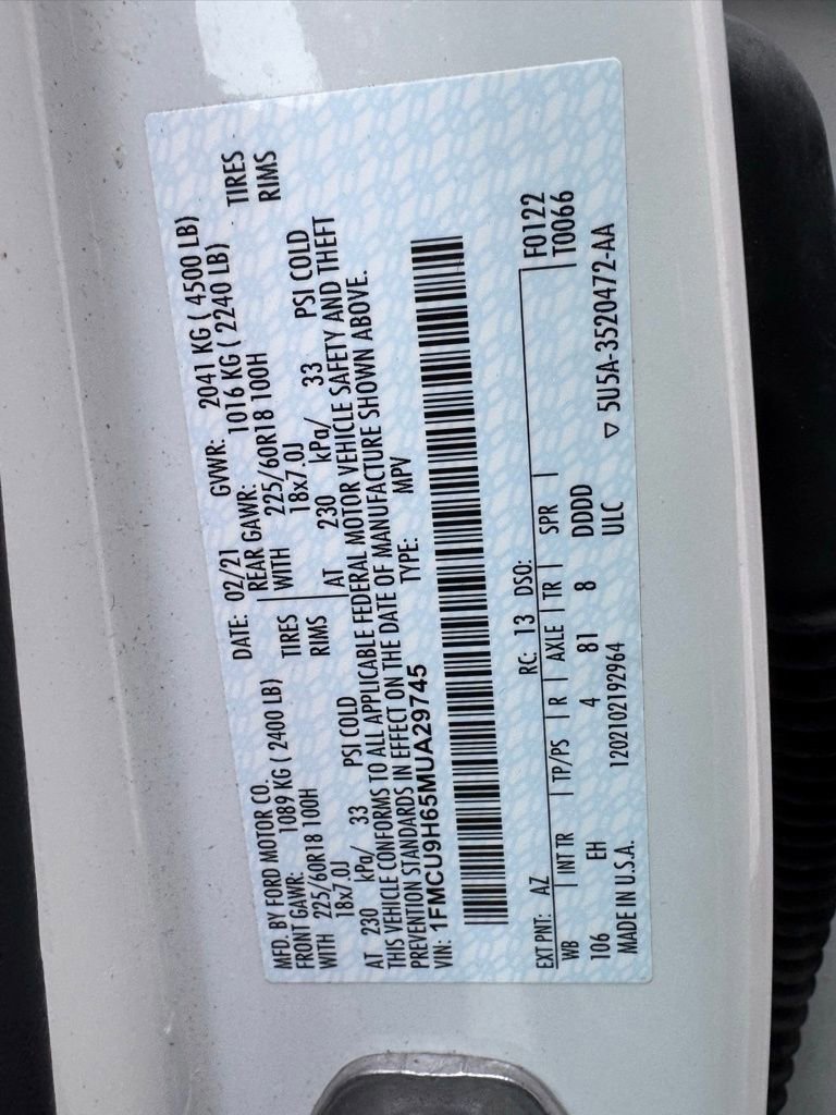 Certified 2021 Ford Escape SEL image 20