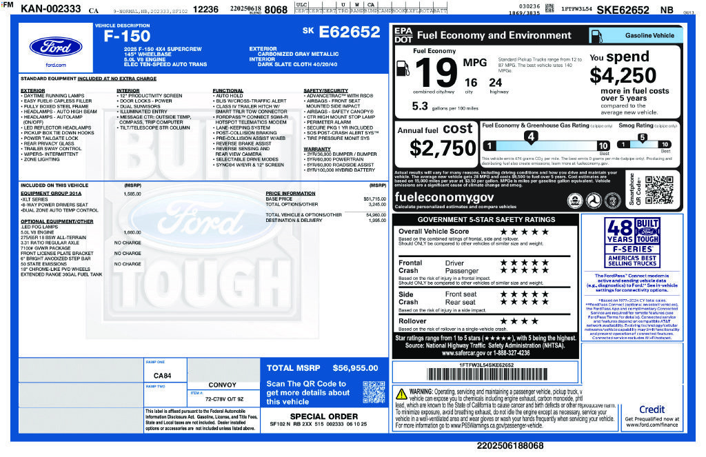 Certified 2025 Ford F150 XLT w/ Equipment Group 301A Standard AWD/4WD image 41