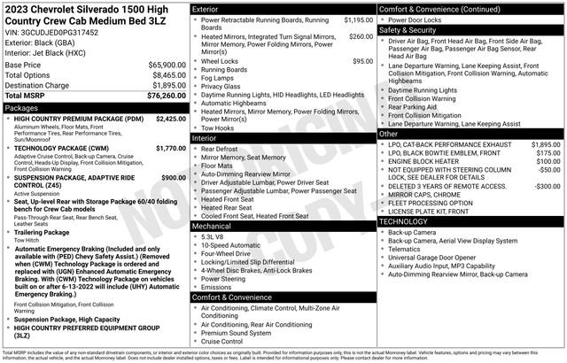 Used 2023 Chevrolet Silverado 1500 High Country w/ High Country Premium Package AWD/4WD image 36