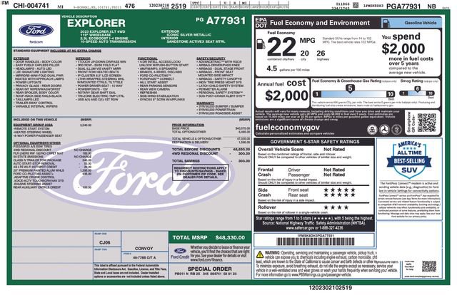 Certified 2023 Ford Explorer XLT w/ Equipment Group 202A AWD/4WD image 37