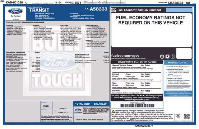Certified 2020 Ford Transit 250 Low Roof image 31