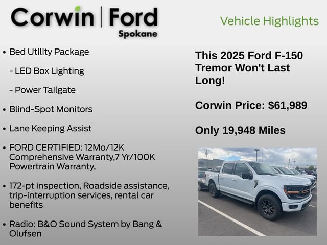Certified 2025 Ford F150 Tremor w/ Mobile Office Package AWD/4WD image 12
