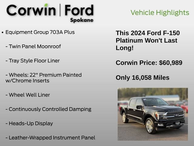 Certified 2024 Ford F150 Platinum w/ Equipment Group 703A Plus AWD/4WD image 7