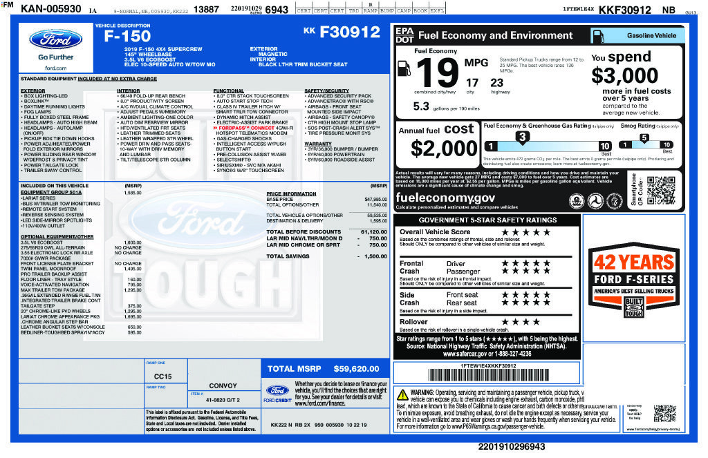 Certified 2019 Ford F150 Lariat AWD/4WD image 22