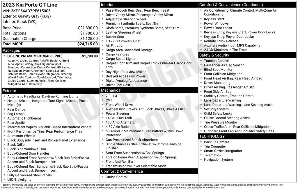 Used 2023 Kia Forte GT-Line w/ GT-Line Premium Package FWD image 6