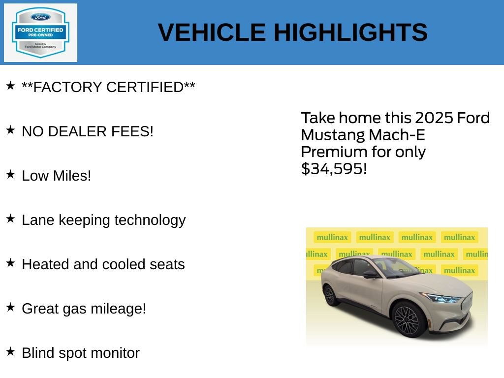 Certified 2025 Ford Mustang Mach-E Premium RWD image 11