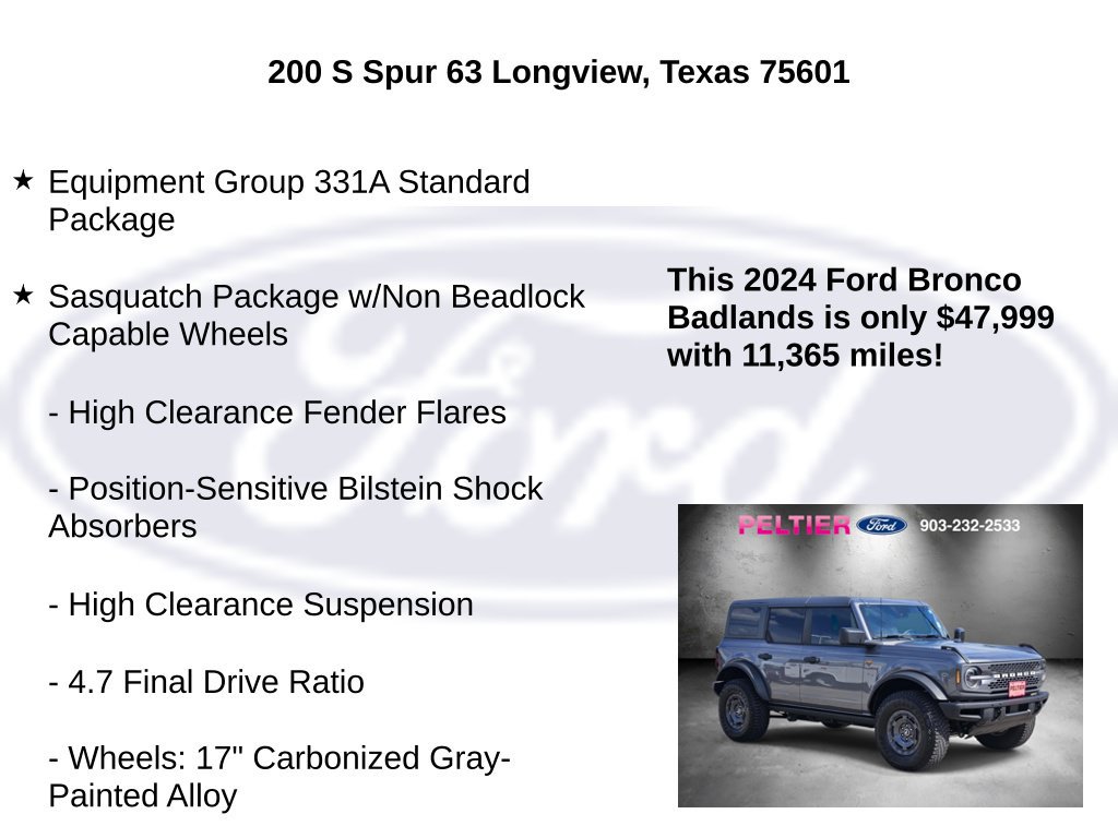 Certified 2024 Ford Bronco Badlands AWD/4WD image 5
