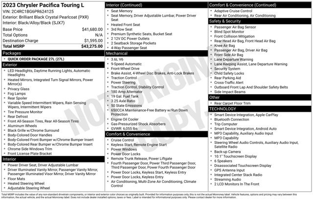 Used 2023 Chrysler Pacifica Touring-L FWD image 33