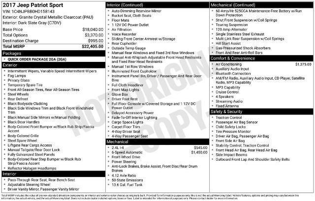 Used 2017 Jeep Patriot Sport FWD image 24
