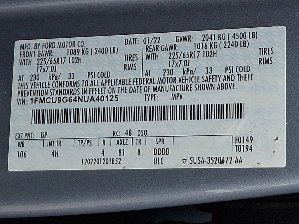 Certified 2022 Ford Escape SE w/ Cold Weather Package image 28