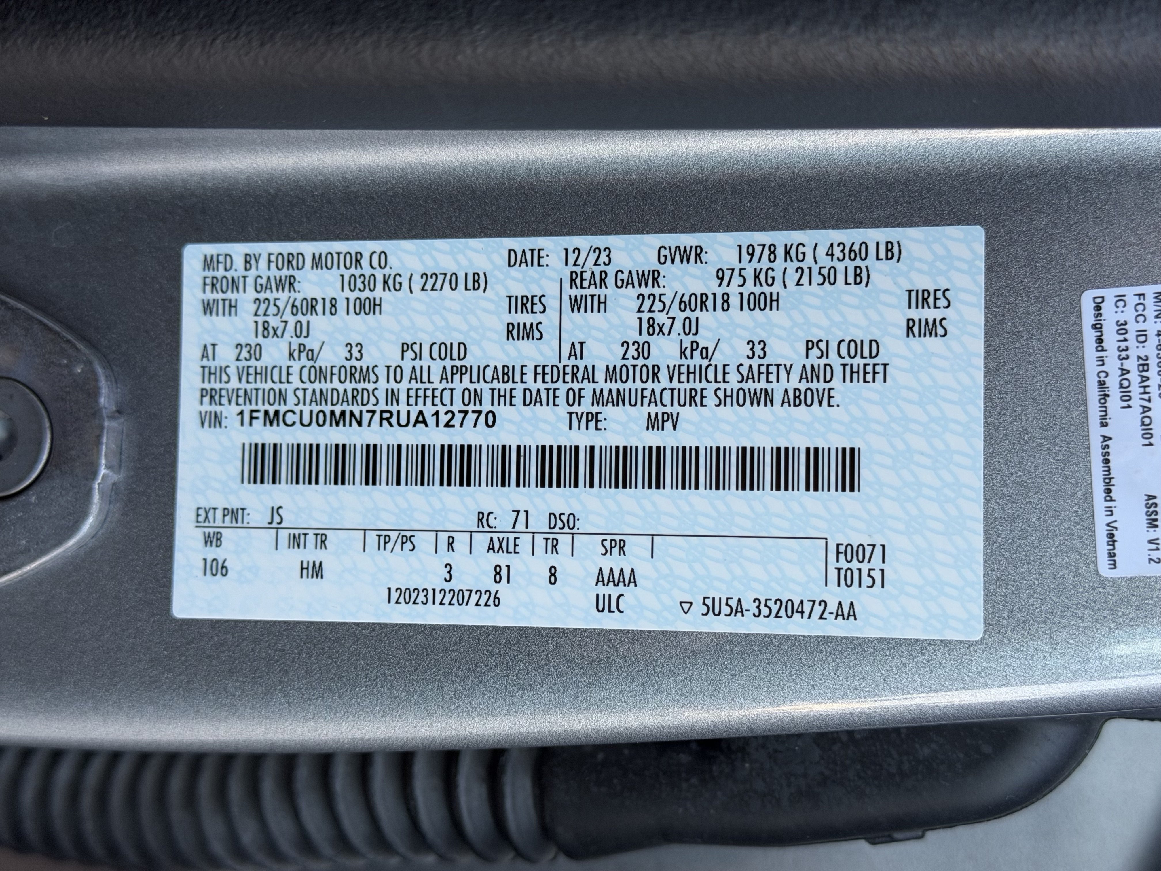 Certified 2024 Ford Escape ST-Line FWD image 13