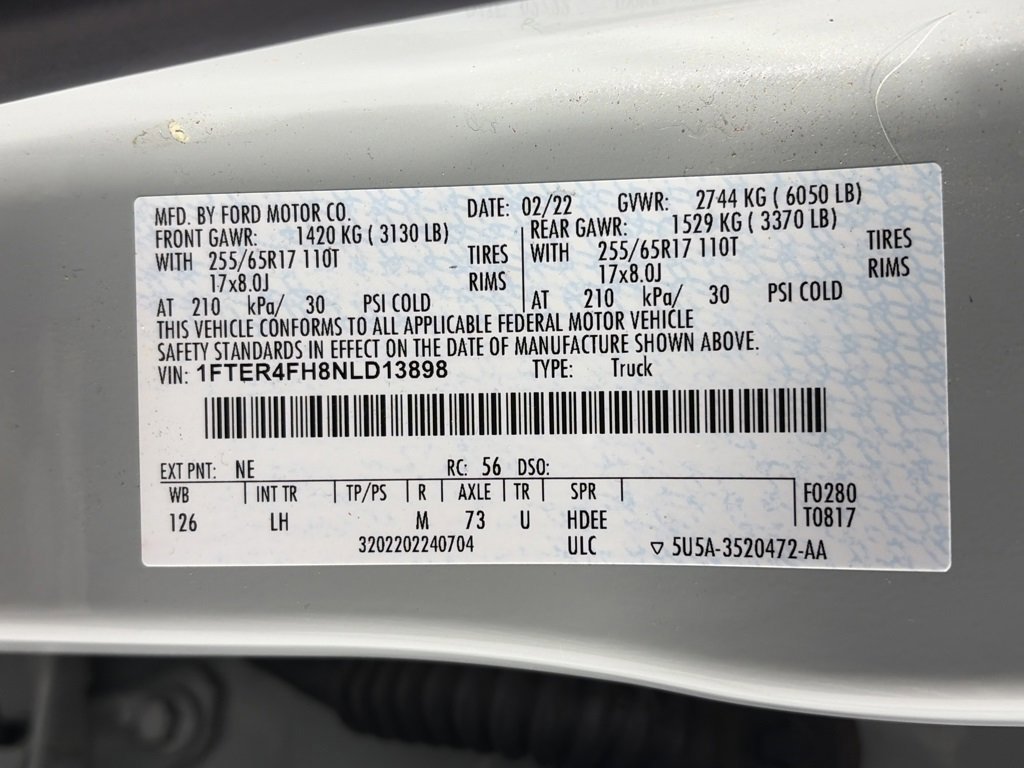 Certified 2022 Ford Ranger XLT w/ Equipment Group 301A Mid image 9