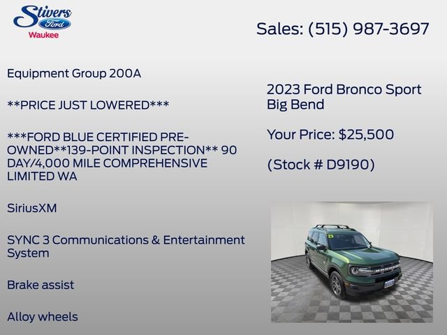 Certified 2023 Ford Bronco Sport Big Bend AWD/4WD image 8