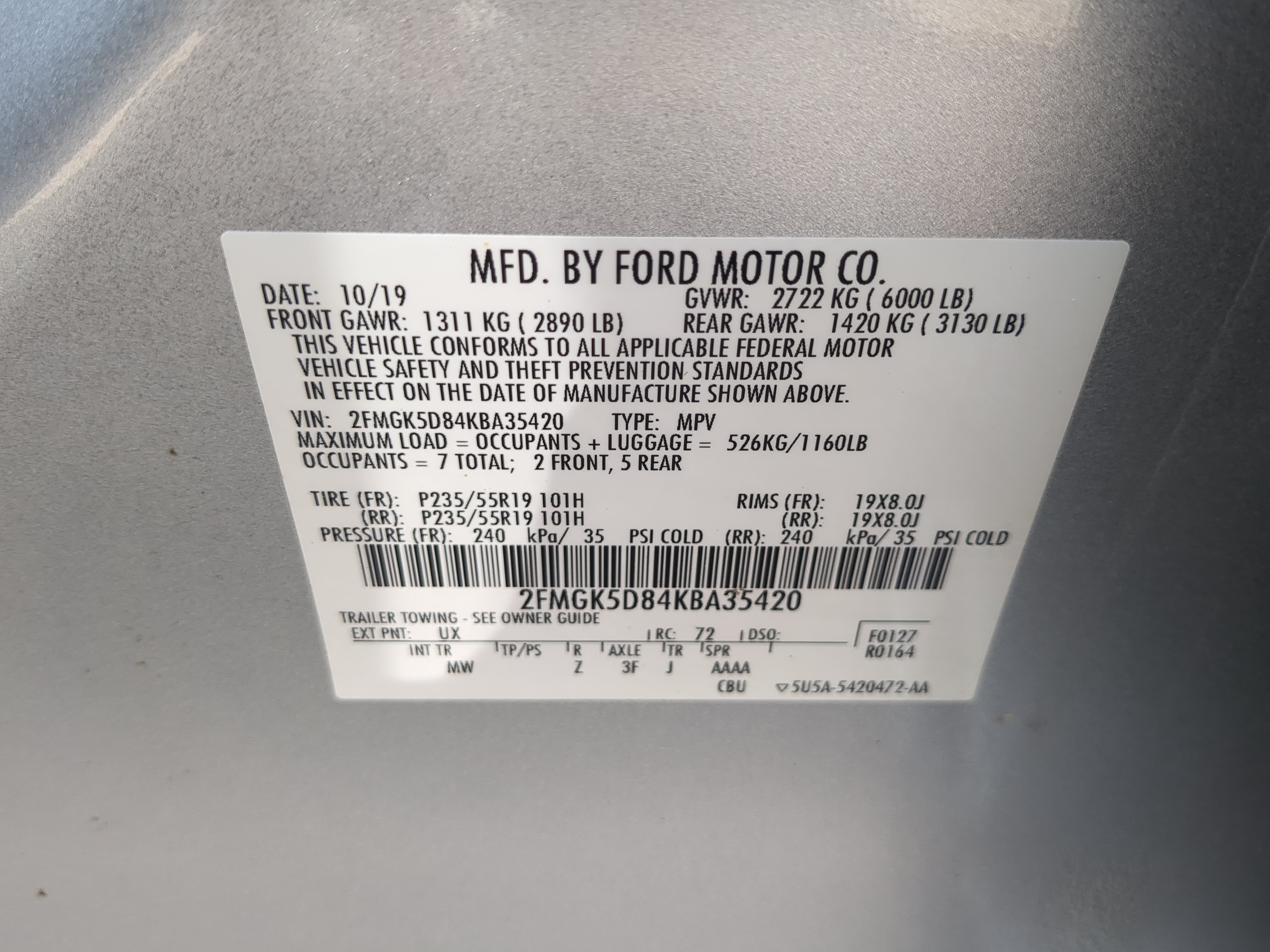 Certified 2019 Ford Flex Limited FWD image 28