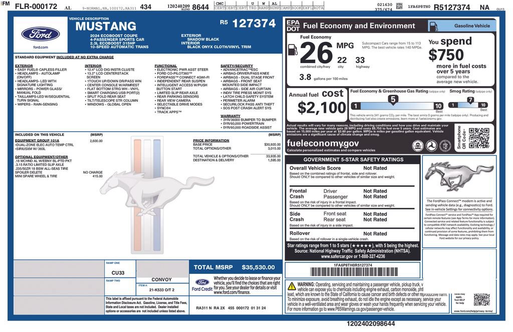 Certified 2024 Ford Mustang Coupe RWD image 25