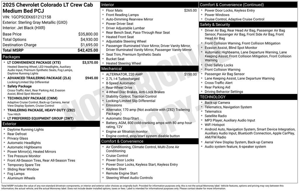Used 2025 Chevrolet Colorado LT w/ LT Convenience Package RWD image 8