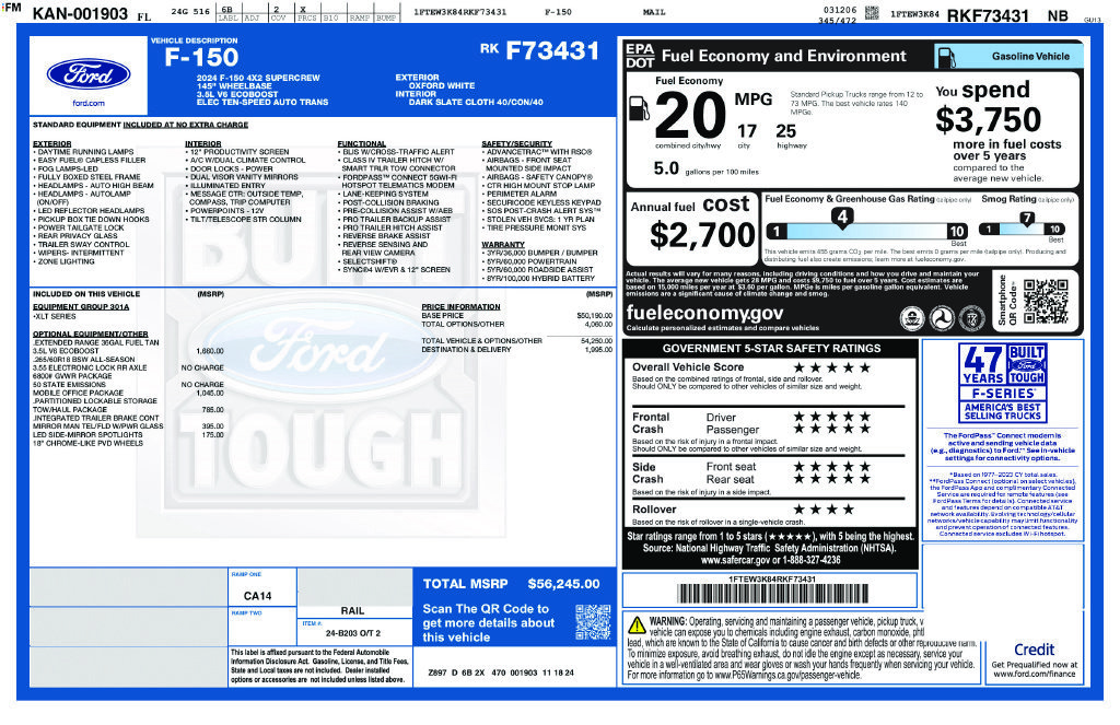 Certified 2024 Ford F150 XLT w/ Mobile Office Package RWD image 37