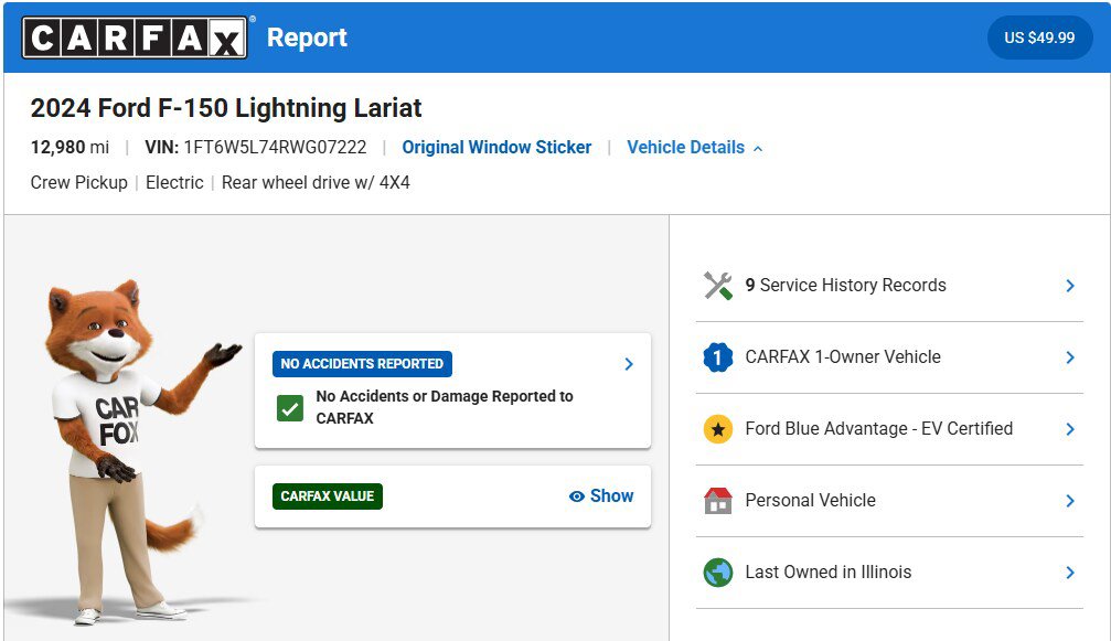 Certified 2024 Ford F150 Lightning Lariat AWD/4WD image 3