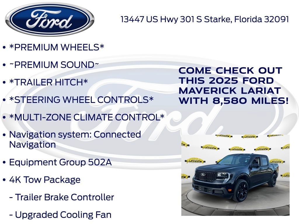 Certified 2025 Ford Maverick Lariat w/ Black Appearance Package AWD/4WD image 17