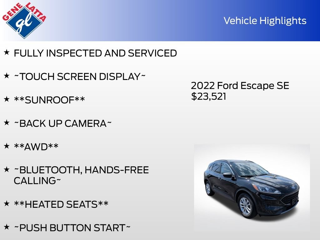 Certified 2022 Ford Escape SE w/ Cold Weather Package AWD/4WD image 32