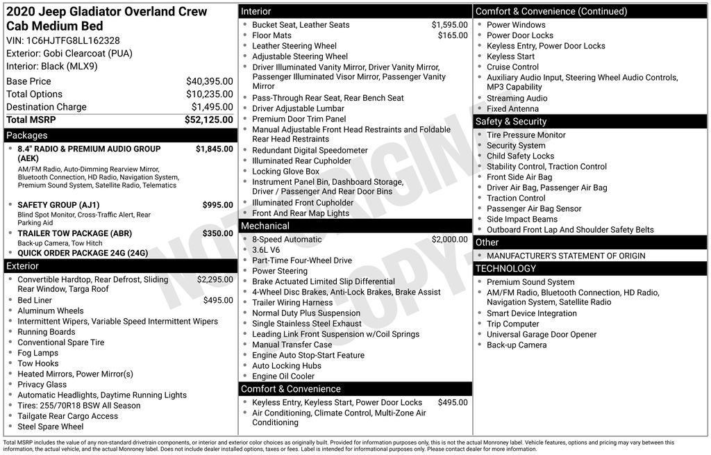 Used 2020 Jeep Gladiator Overland image 7