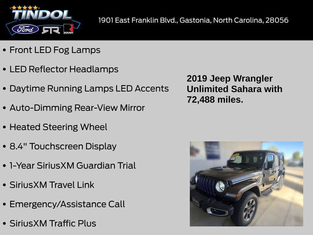 Used 2019 Jeep Wrangler Unlimited Sahara AWD/4WD image 20