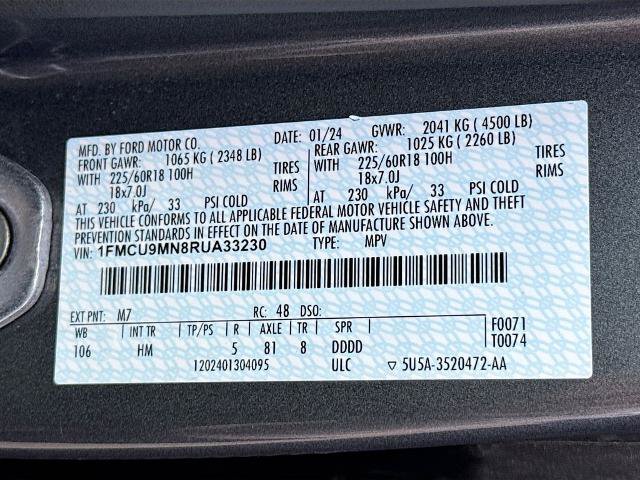 Certified 2024 Ford Escape ST-Line w/ Tech Pack #1 AWD/4WD image 24