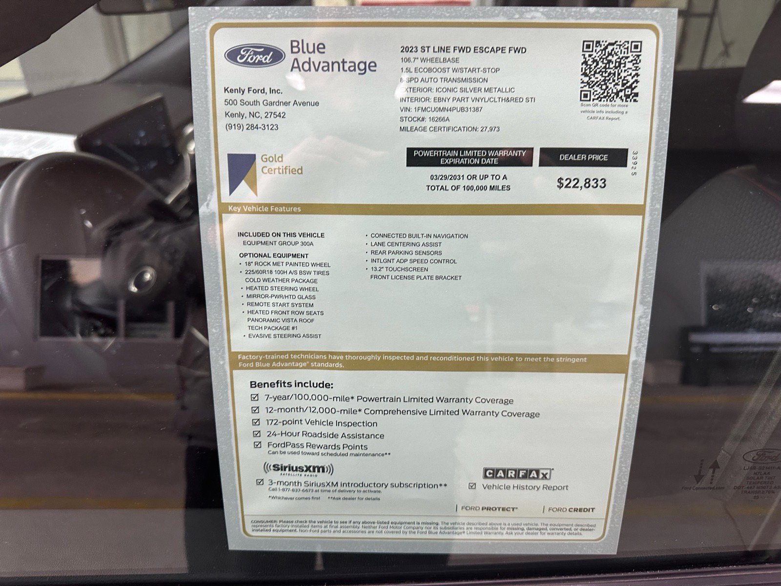 Certified 2023 Ford Escape ST-Line w/ Tech Pack #1 image 10