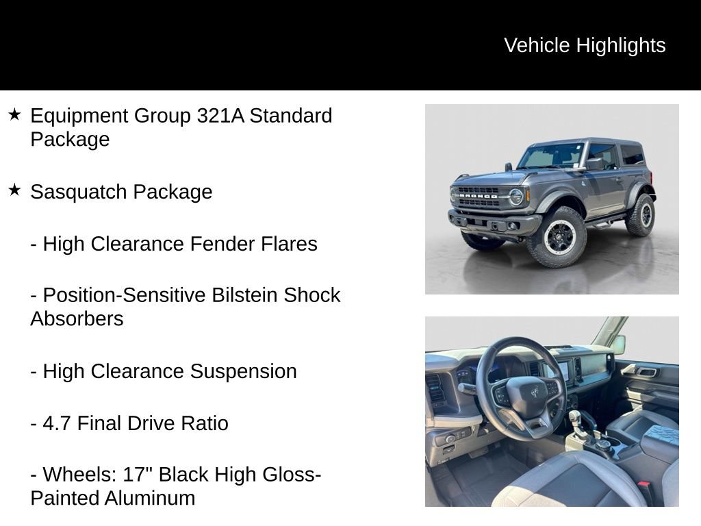 Certified 2022 Ford Bronco Black Diamond w/ Sasquatch Package AWD/4WD image 6