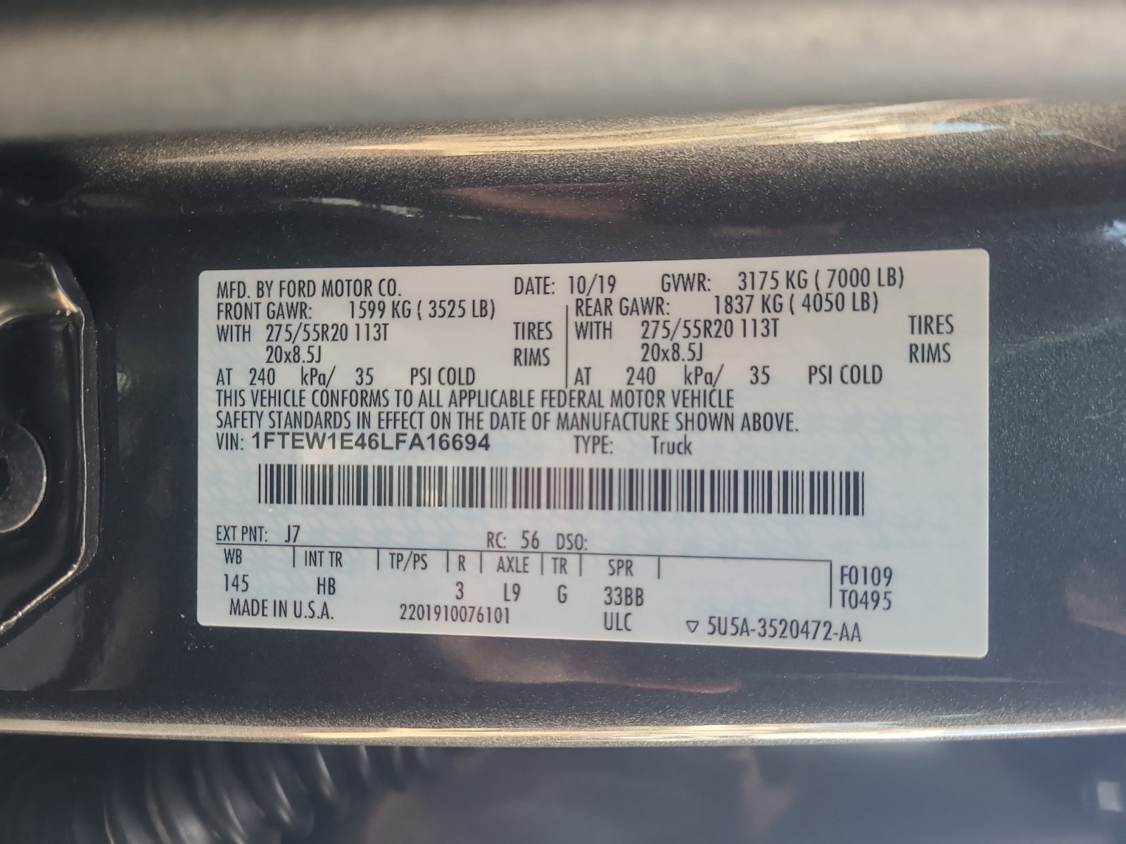 Certified 2020 Ford F150 Lariat w/ Equipment Group 502A Luxury image 25