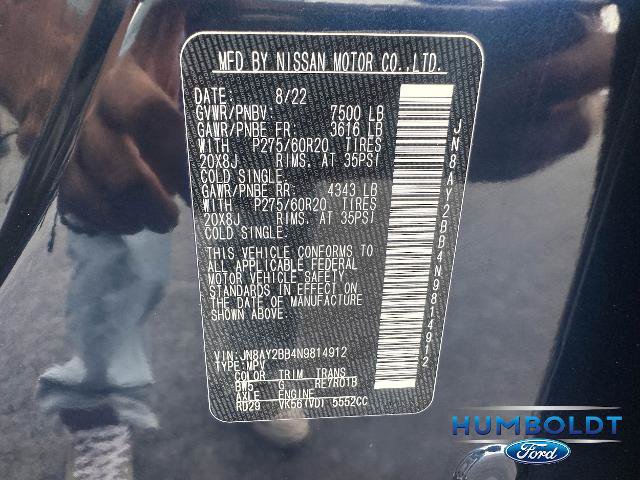 Used 2022 Nissan Armada SL w/ Captain's Chairs Package AWD/4WD image 32