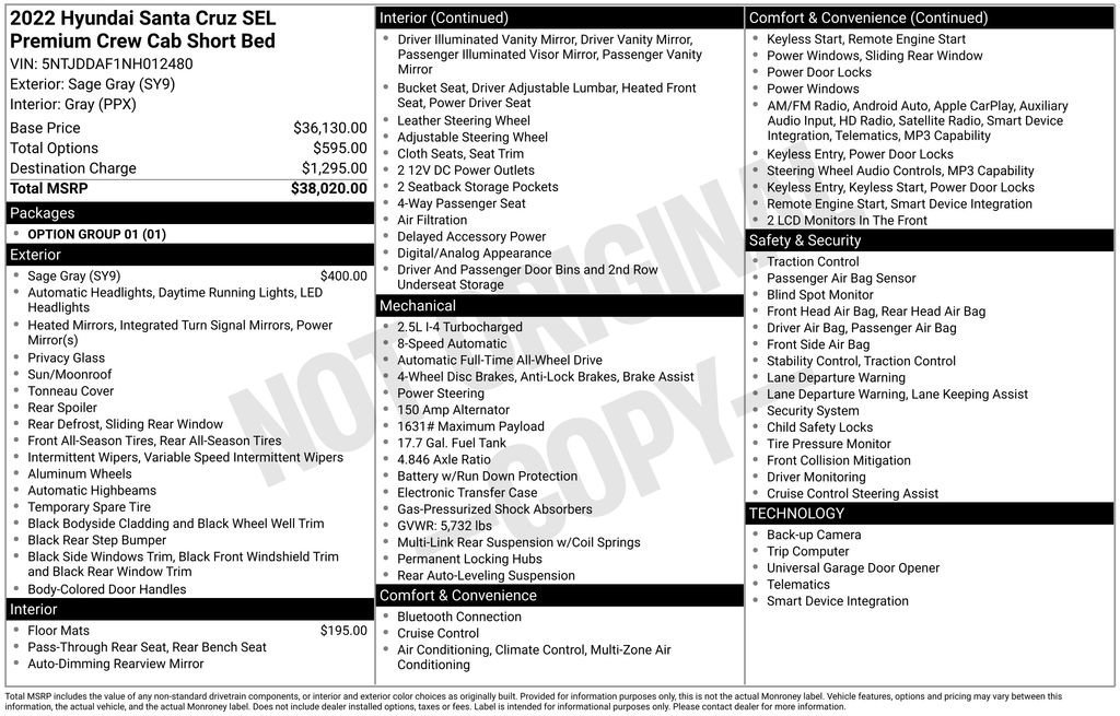 Used 2022 Hyundai Santa Cruz SEL Premium image 10