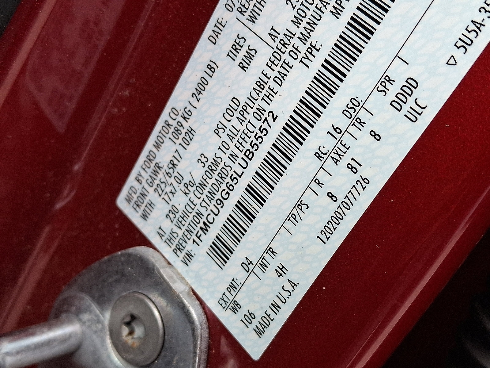 Certified 2020 Ford Escape SE image 27