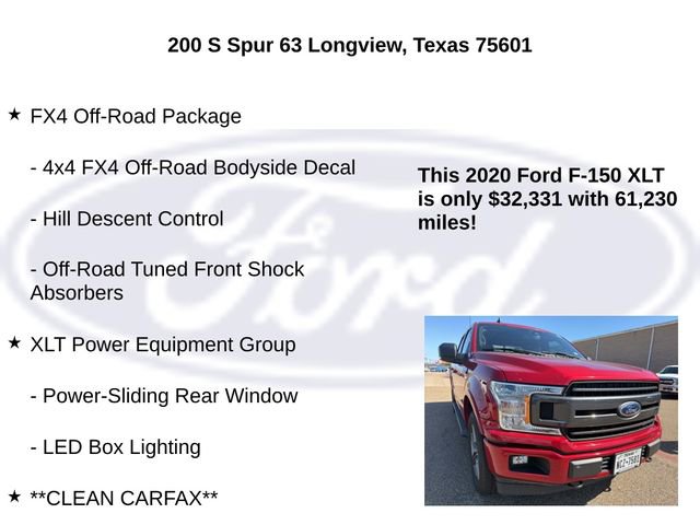 Certified 2020 Ford F150 XLT w/ Equipment Group 302A Luxury image 5