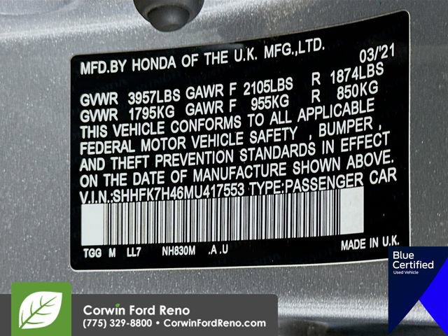 Used 2021 Honda Civic Sport image 33