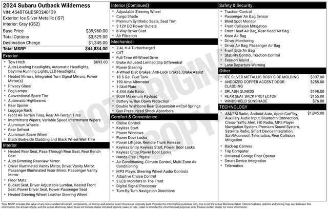 Used 2024 Subaru Outback Wilderness image 38