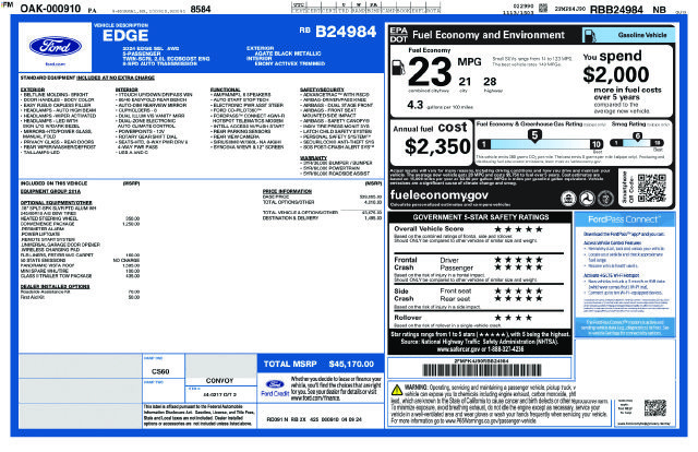Certified 2024 Ford Edge SEL AWD/4WD image 38